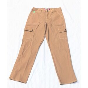 Empyre Women's Corduroy Cargo Skate Pants Size 7 Tan Brown 28.5 Inseam Y2K Style
